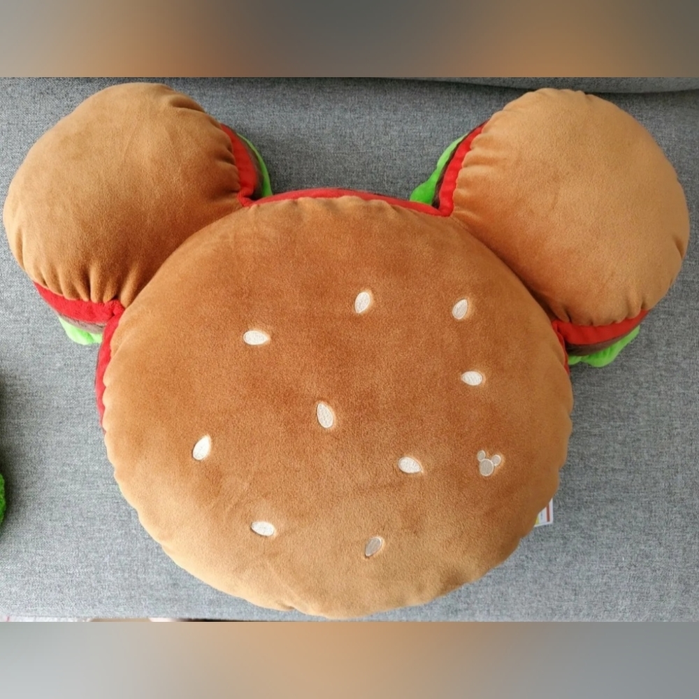Tokyo Disney Resort Hamburger Mickey Mouse Big Cushion Plush TDR Japan NEW